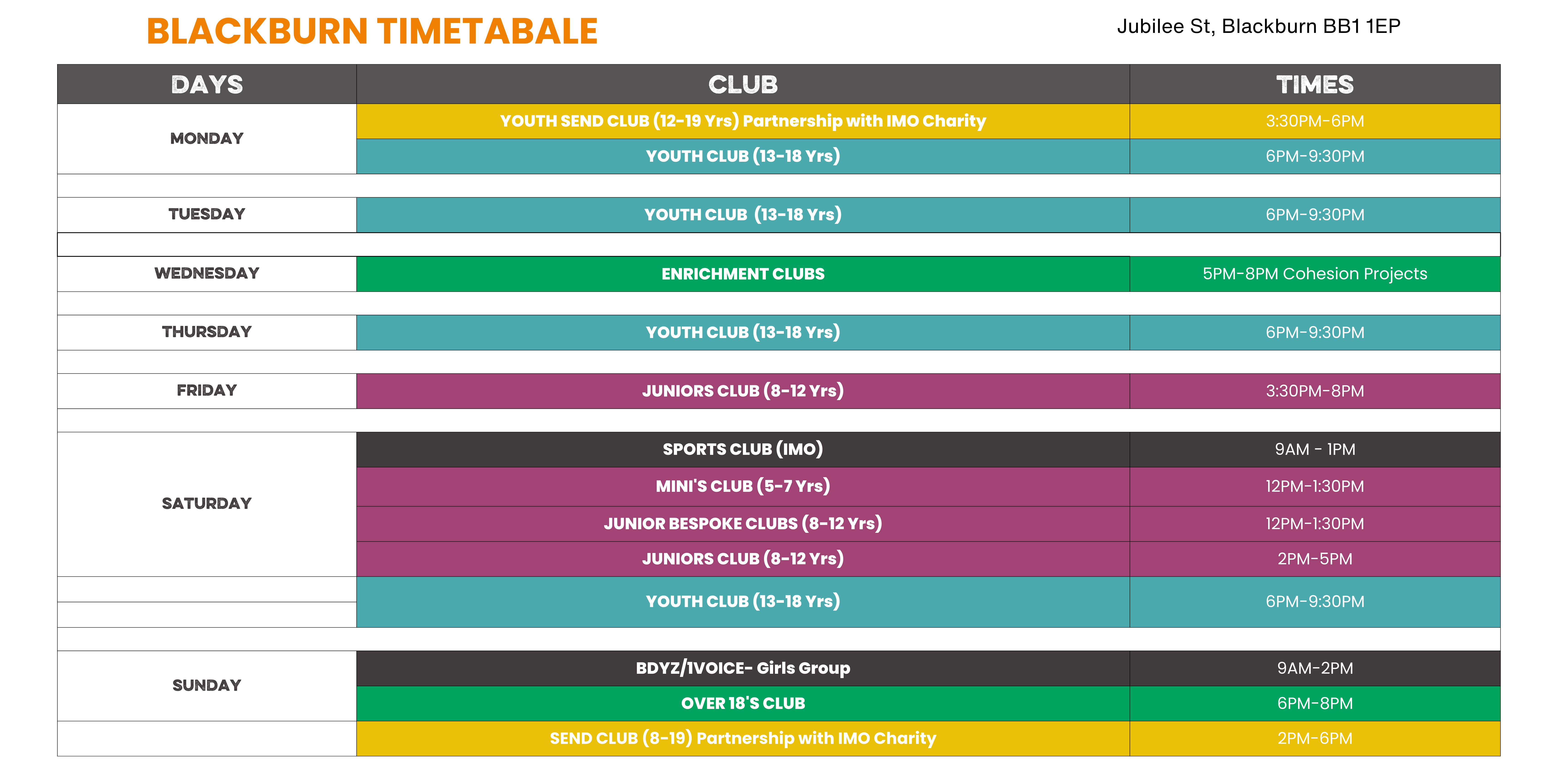 Opening Times Blackburn Darwen Youth Zone